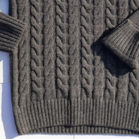 Lorenzo Magni Italy Cable Knit Mock Neck Sweater - Picture 6 of 8